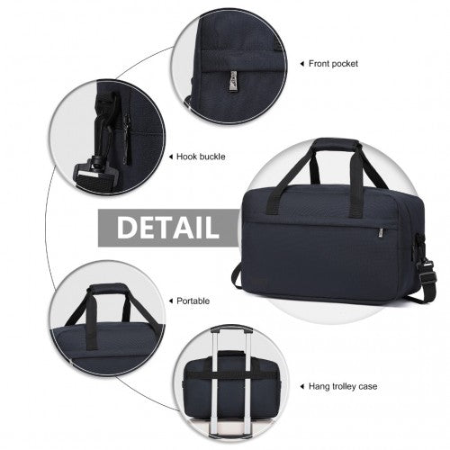 Kono Lightweight Multi Purpose Unisex Sports Travel Duffel Bag - Dark Blue