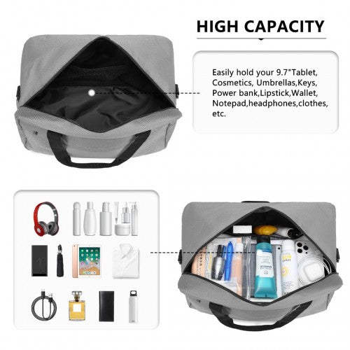 Kono Lightweight Multi Purpose Unisex Sports Travel Duffel Bag - Grey