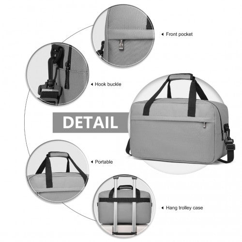 Kono Lightweight Multi Purpose Unisex Sports Travel Duffel Bag - Grey