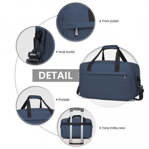Kono Lightweight Multi Purpose Unisex Sports Travel Duffel Bag - Navy