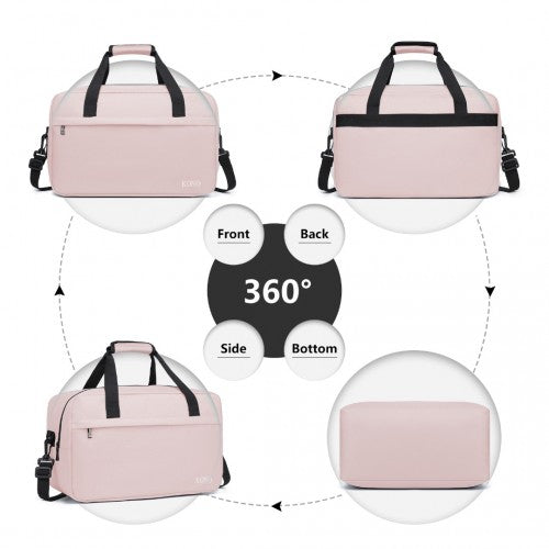 Kono Lightweight Multi Purpose Unisex Sports Travel Duffel Bag - Pink