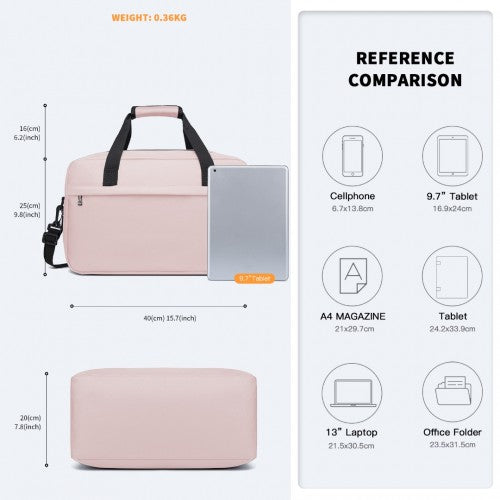 Kono Lightweight Multi Purpose Unisex Sports Travel Duffel Bag - Pink