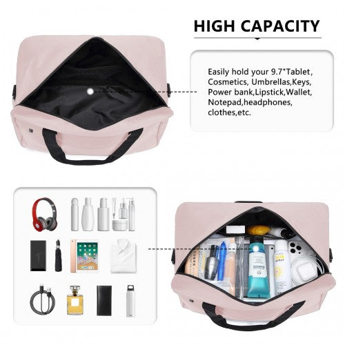Kono Lightweight Multi Purpose Unisex Sports Travel Duffel Bag - Pink