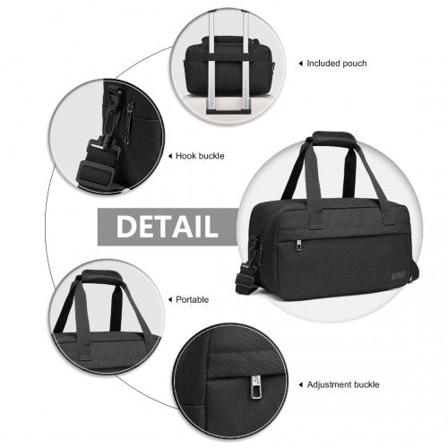 Kono Lightweight Multi Purpose Unisex Sports Travel Duffel Bag - Black