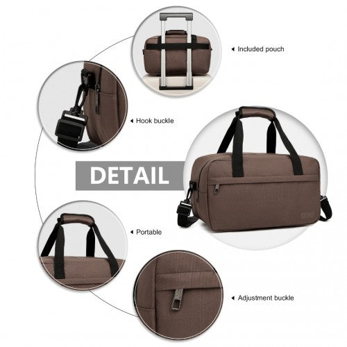 Kono Lightweight Multi Purpose Unisex Sports Travel Duffel Bag - Brown