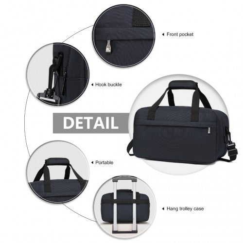 Kono Lightweight Multi Purpose Unisex Sports Travel Duffel Bag - Dark Blue