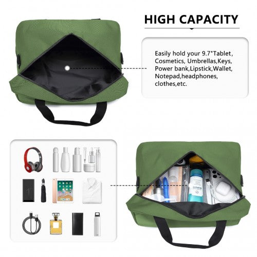 Kono Lightweight Multi Purpose Unisex Sports Travel Duffel Bag - Green