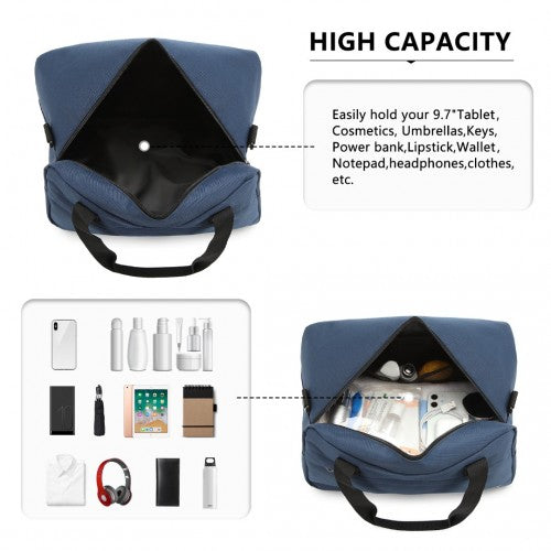 Kono Lightweight Multi Purpose Unisex Sports Travel Duffel Bag - Navy