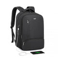 Kono Multi Compartment Backpack with USB Connectivity - Black