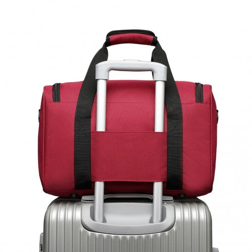 Kono Structured Travel Duffle Bag - Burgundy