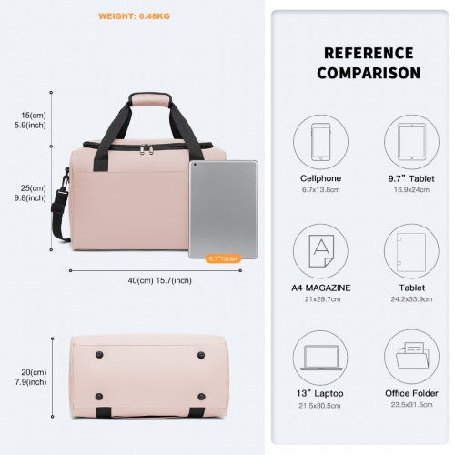 Kono Structured Travel Duffle Bag - Pink
