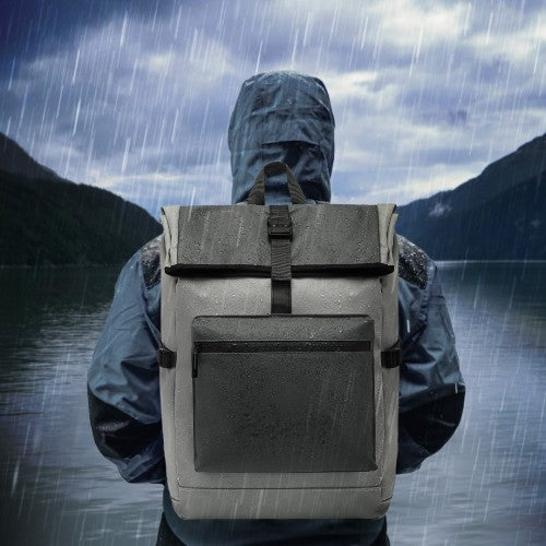 Kono Durable PVC Coated Water-resistant Stylish Backpack - Grey