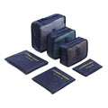 Kono 6 Piece Polyester Travel Luggage Organiser Bag Set - Navy