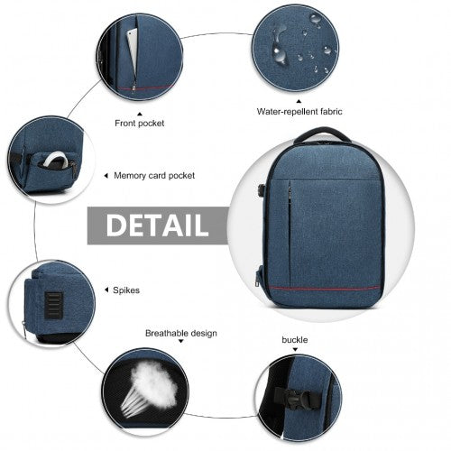 Kono Water Resistant Shockproof DSLR Camera Backpack - Navy