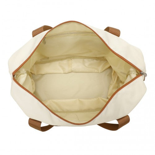 Kono Two Pieces Expandable Durable Waterproof Travel Duffel Bag Set - Beige And Brown