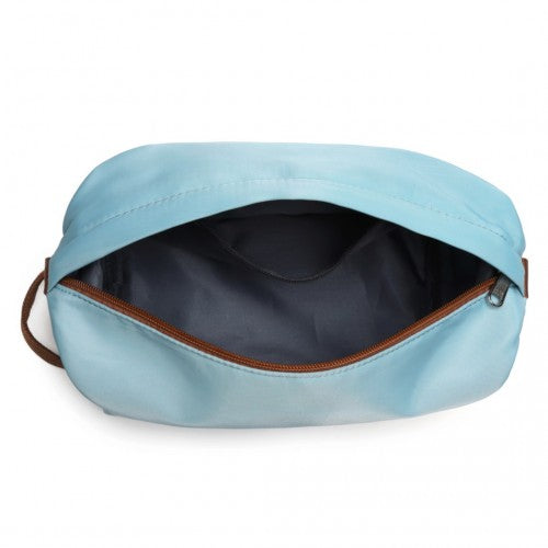 Kono Two Pieces Expandable Durable Waterproof Travel Duffel Bag Set - Grayish Blue And Brown