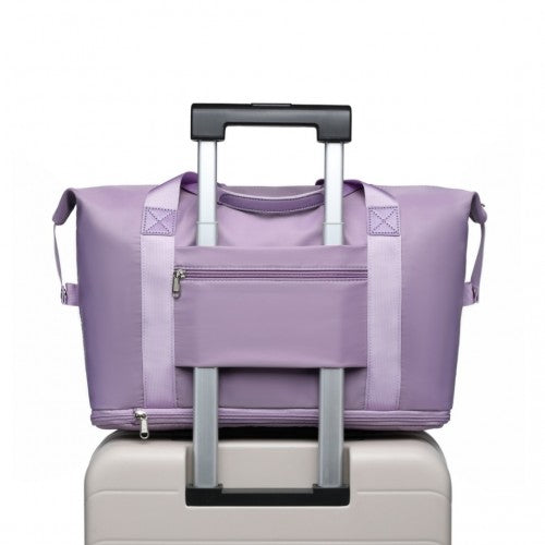 Kono Two Pieces Expandable Durable Waterproof Travel Duffel Bag Set - Purple