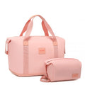 Kono Two Pieces Expandable Durable Waterproof Travel Duffel Bag Set - Pink