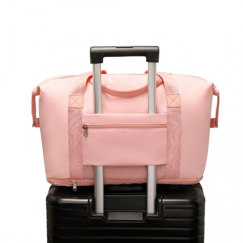 Kono Two Pieces Expandable Durable Waterproof Travel Duffel Bag Set - Pink