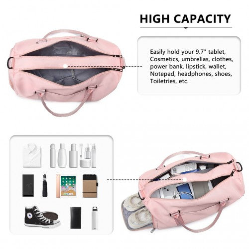 Kono Multi Waterproof Gym bag Carry On Weekend Bag - Pink