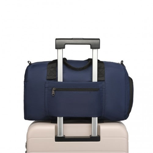 Kono Waterproof Duffel Bag Lightweight Sports Gym Bag With Shoes Compartment - Navy