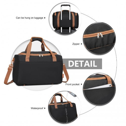 Kono Spacious Travel Storage Bag Handbag - Black And Brown