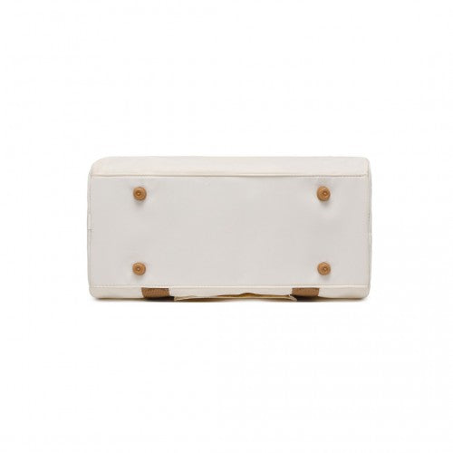 Kono Spacious Travel Storage Bag Handbag - Cream