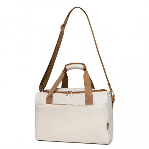 Kono Spacious Travel Storage Bag Handbag - Cream