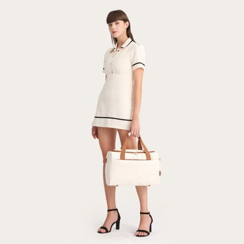 Kono Spacious Travel Storage Bag Handbag - Cream