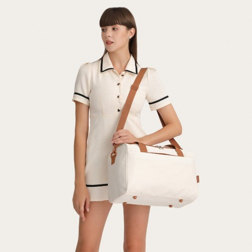 Kono Spacious Travel Storage Bag Handbag - Cream