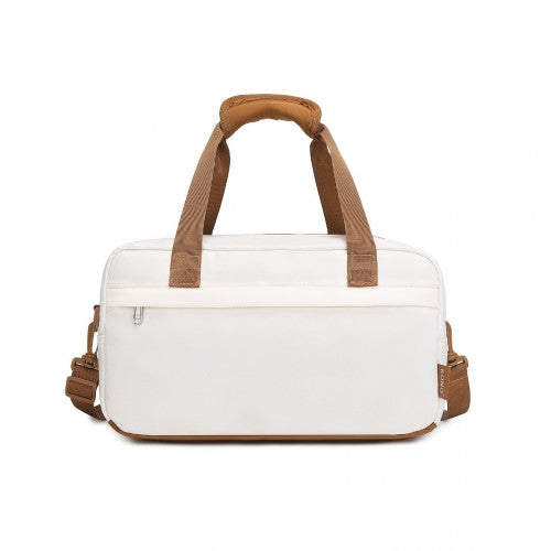 Kono Lightweight Water-Resistant Foldable Under Seat Travel Carry-on Duffel Bag Small - Beige And Brown