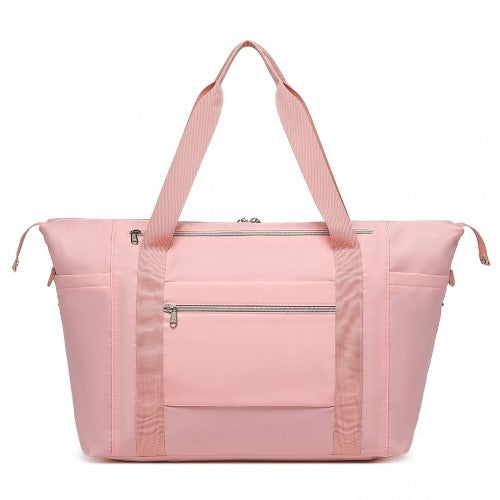 Kono Multifunctional Large Capacity Lightweight Water-Resistant Travel and Gym Duffel Bag with Wet and Dry Separation Compartment - Pink