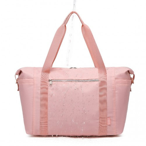 Kono Multifunctional Large Capacity Lightweight Water-Resistant Travel and Gym Duffel Bag with Wet and Dry Separation Compartment - Pink