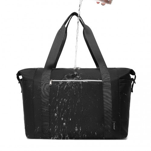 Kono Multifunctional Large Capacity Lightweight Water-Resistant Travel and Gym Duffel Bag with Wet and Dry Separation Compartment - Black