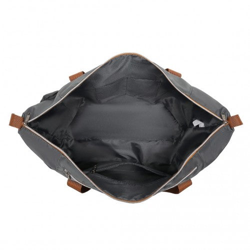Kono Multifunctional Large Capacity Lightweight Water-Resistant Travel and Gym Duffel Bag with Wet and Dry Separation Compartment - Grey And Brown