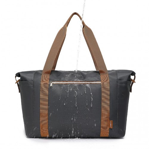 Kono Multifunctional Large Capacity Lightweight Water-Resistant Travel and Gym Duffel Bag with Wet and Dry Separation Compartment - Grey And Brown