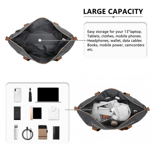 Kono Multifunctional Large Capacity Lightweight Water-Resistant Travel and Gym Duffel Bag with Wet and Dry Separation Compartment - Grey And Brown
