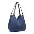 Kono Canvas Shoulder Tote Bag - Navy