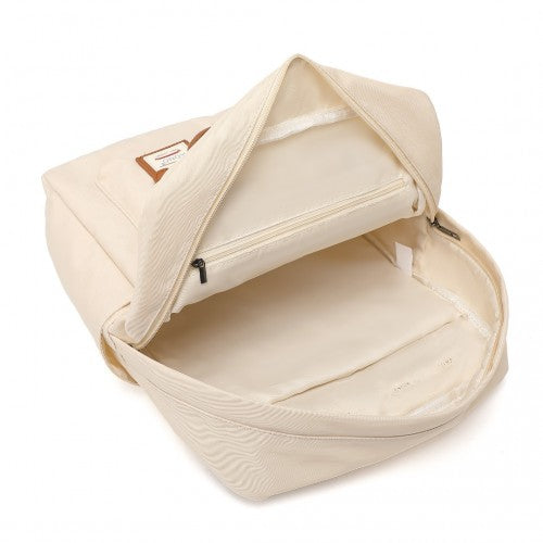 Kono Casual Daypack Lightweight Backpack Travel Bag - Beige And Brown