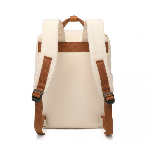 Kono Casual Daypack Lightweight Backpack Travel Bag - Beige And Brown