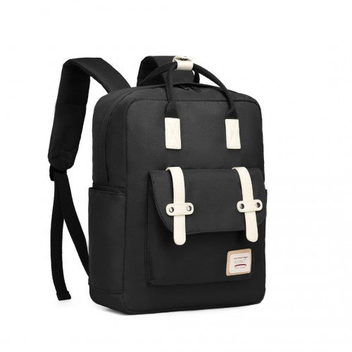 Kono Casual Daypack Lightweight Backpack Travel Bag - Black