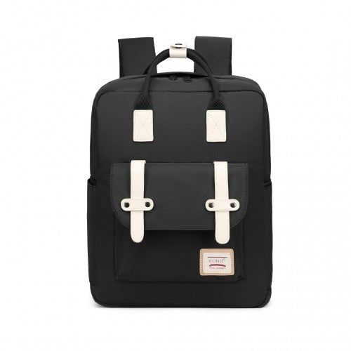 Kono Casual Daypack Lightweight Backpack Travel Bag - Black
