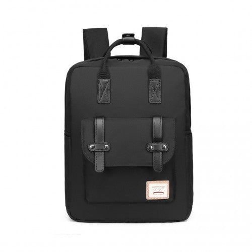 Kono Casual Daypack Lightweight Backpack Travel Bag - Full Black