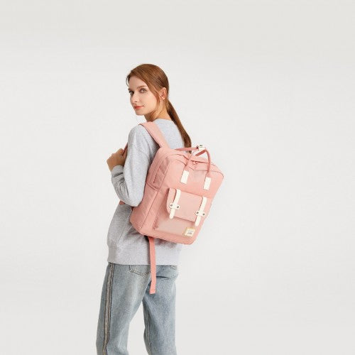 Kono Casual Daypack Lightweight Backpack Travel Bag - Pink