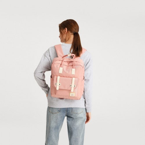 Kono Casual Daypack Lightweight Backpack Travel Bag - Pink