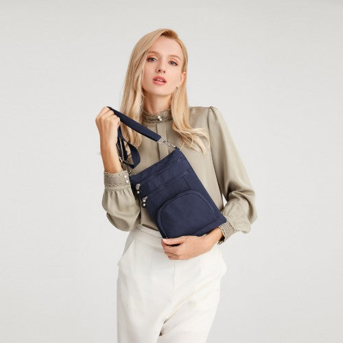 Kono Casual Multi Pocket RFID Blocking Cross body Bag - Navy