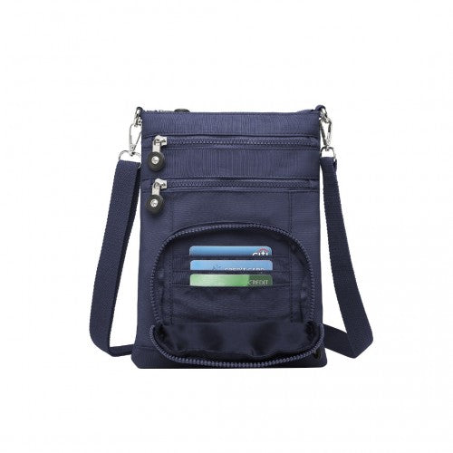 Kono Casual Multi Pocket RFID Blocking Cross body Bag - Navy