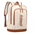 Kono Contrasting Colors Waterproof Casual Backpack With Laptop Compartment - Beige