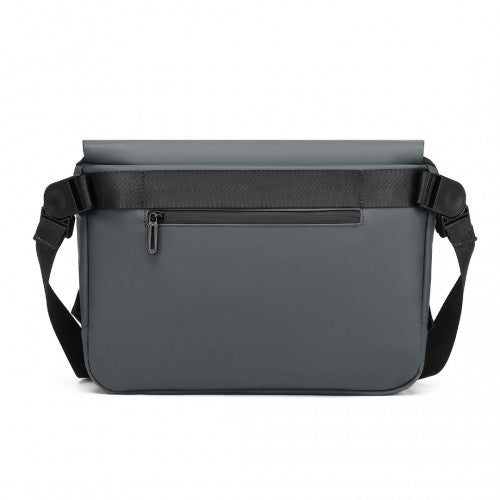 KONO Modern PVC Coated Water-Resistant Crossbody With Versatile Carrying Options - Grey