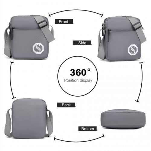 Kono Lightweight & Glow-in-the-Dark 3-Piece Laptop Backpack Set with Crossbody Bag and Pencil Case - Grey